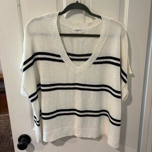 Carly Jean Los Angeles White and Black Striped Top